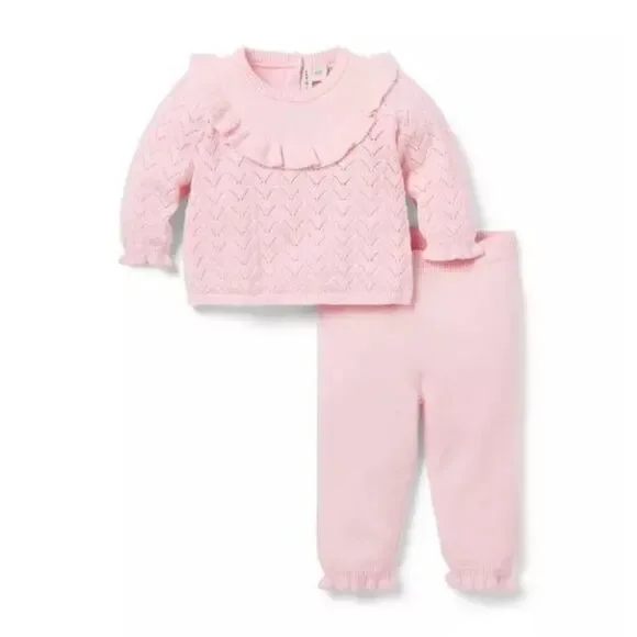 Janie and Jack Baby Ruffle Collared Sweater Set size 6–12 months