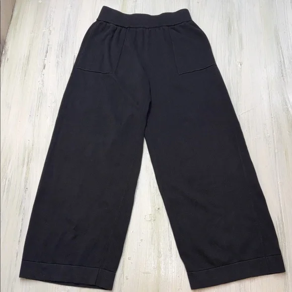 Kate Spade Black Knit Fabric Wide Leg Lounge Pants Sz M