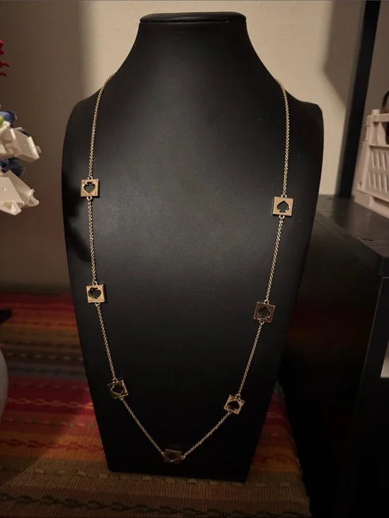 kate spade Gold Spade Motif Long Station Necklace