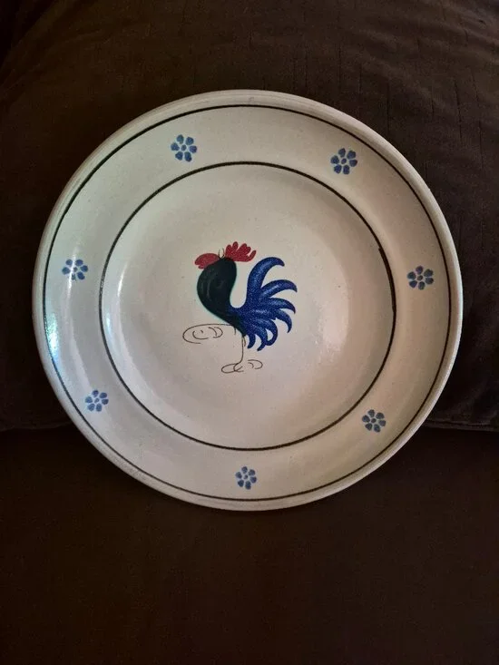 Handmade Ceramiche Nicola Fasano Grottaglie Rooster Plate Platter 9.25