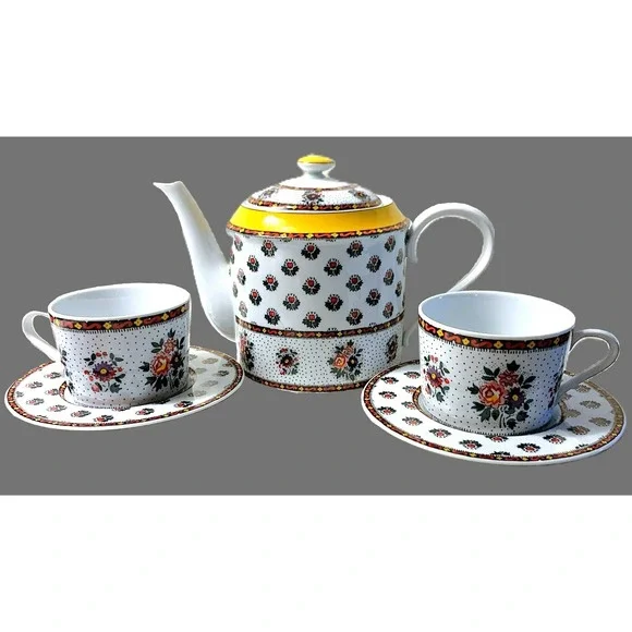 Vtg Souleiado pour Solafrance Tea Set - 