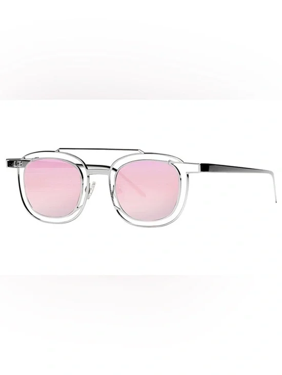 THIERRY LASRY Clear Frame Sunglasses with Pink Gradient Lenses