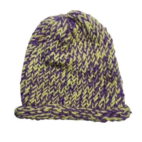 Hand knit crochet‎ beanie