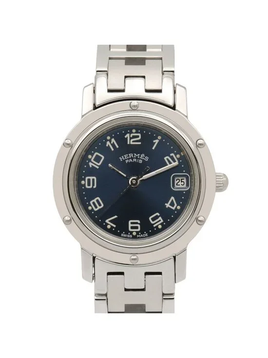 Hermes Watch Clipper Blue Stainless Steel
