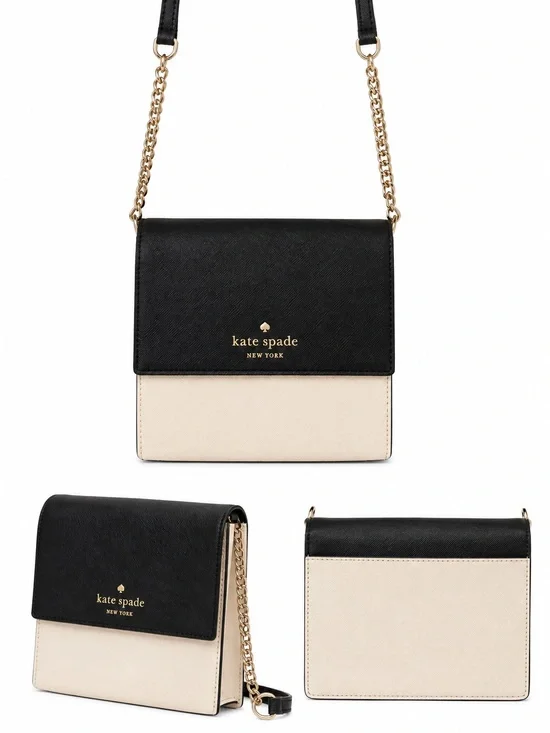Kate Spade New York Black & Ivory Colorblock Crossbody Wallet Bag