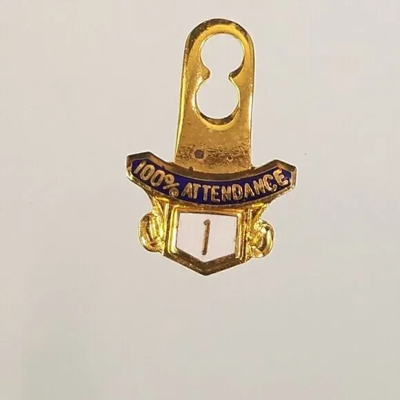 Vintage Lions Club 100% Attendance Tab 1 Year for Lapel Pin