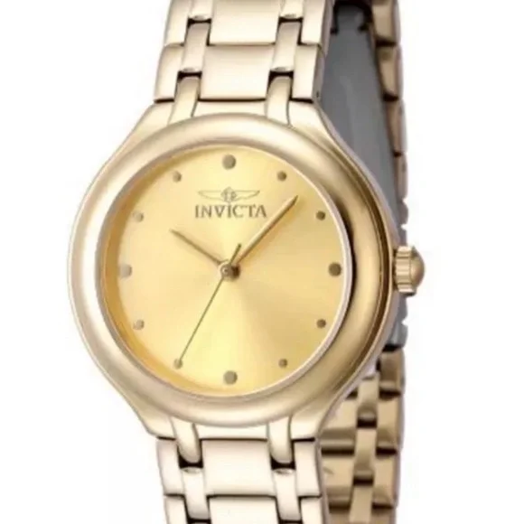 Invicta Gold Tone Minimalist Women's Bracelet Watch