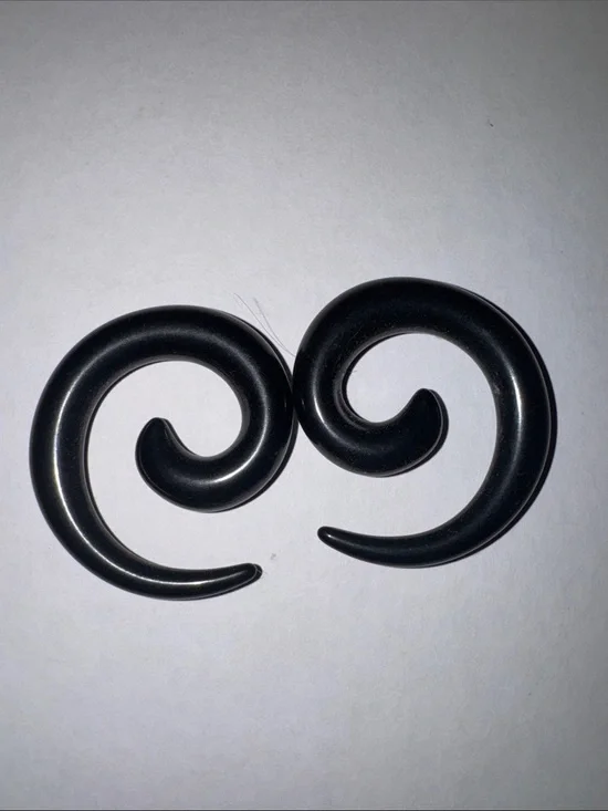 Black Spiral Ear Gauges