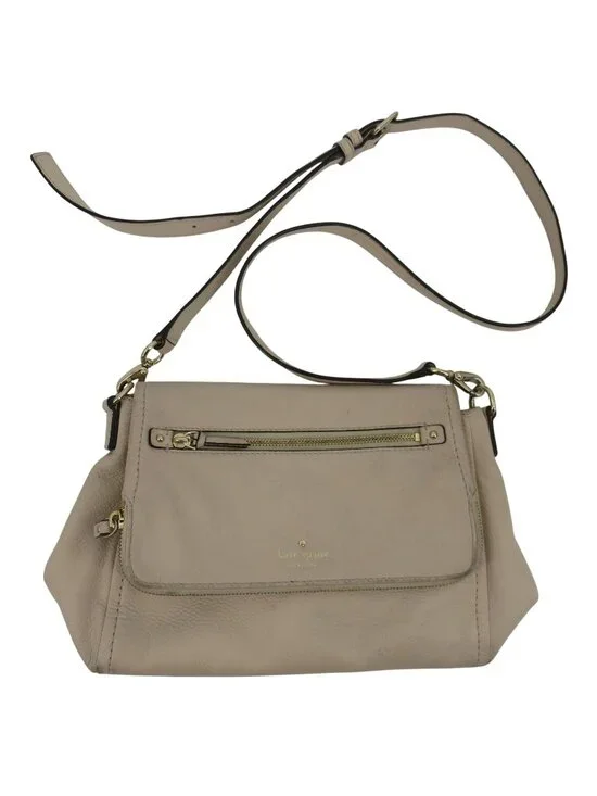 Kate Spade Cobble Hill Small Toddy Crossbody Handbag Purse Beige Pebbled Leather