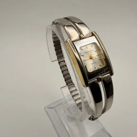 Vintage Jaclyn Smith Two-Tone Quartz Bangle Watch Working New Battery