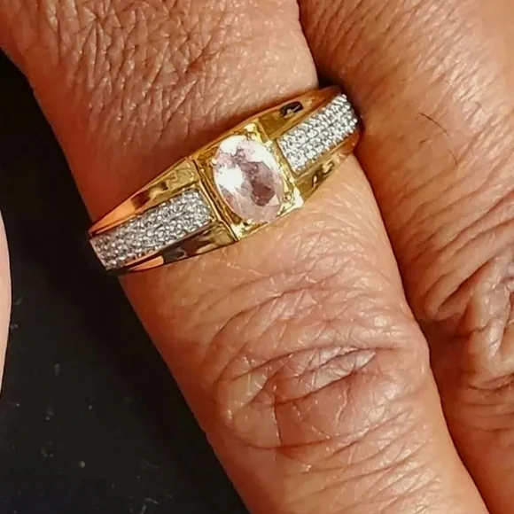 Men's Natronite Zircon Gold Vermeil Ring