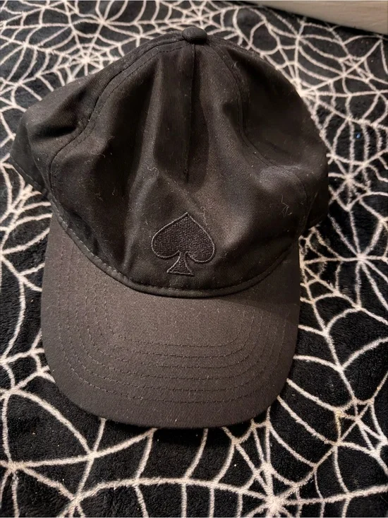 kate spade black embroidered spade baseball hat