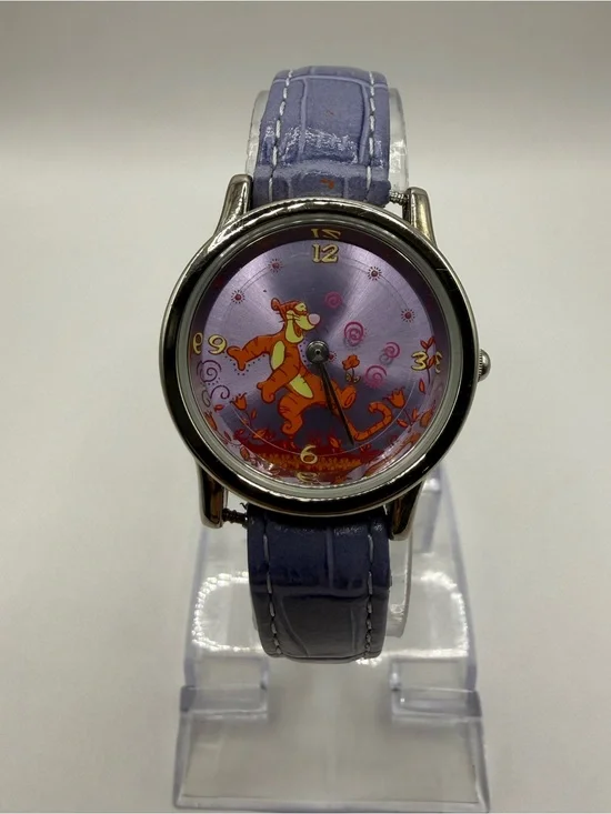 Women's Seiko Disney Tigger Watch Purple Face & Leather Band (New Battery)