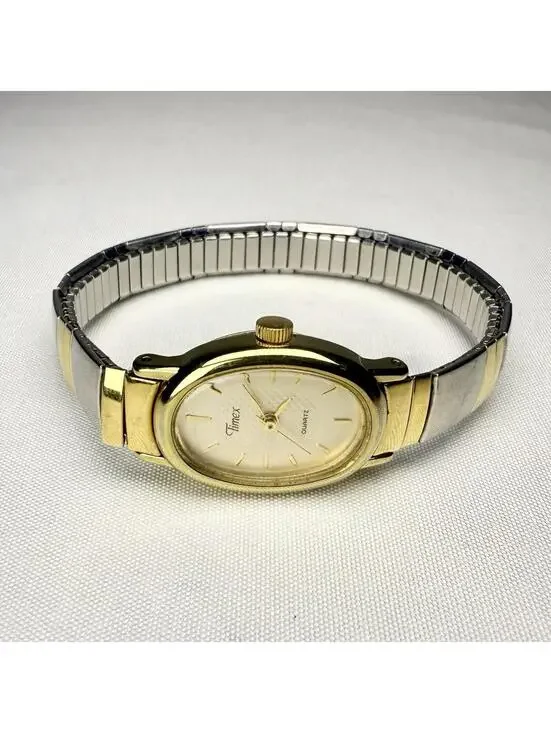 Ladies TIMEX Quartz Watch W11 K6 Gold Tone