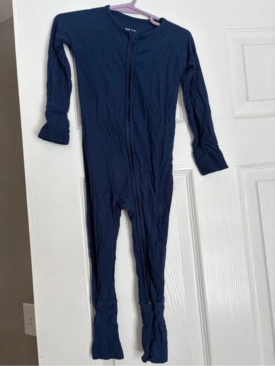 Little Sleepies Ribbed Navy One Piece Zippie
