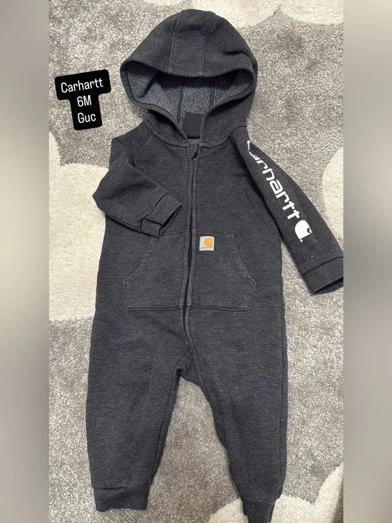 Carhartt Charcoal Gray Hooded Infant One-Piece