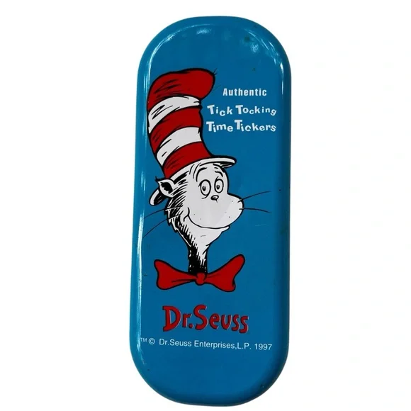 1997 Dr. Seuss Watch Tin Only Tic Tocking Time Tickers Cat In The Hat