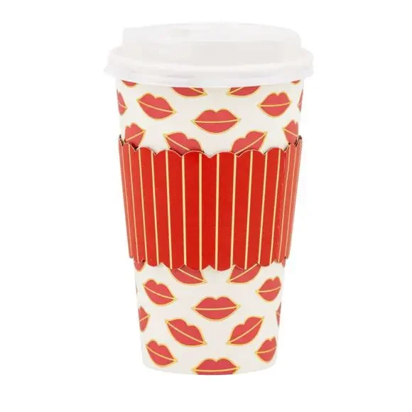 30pc LIPS Valentines Day Disposable To-Go Cups 16oz