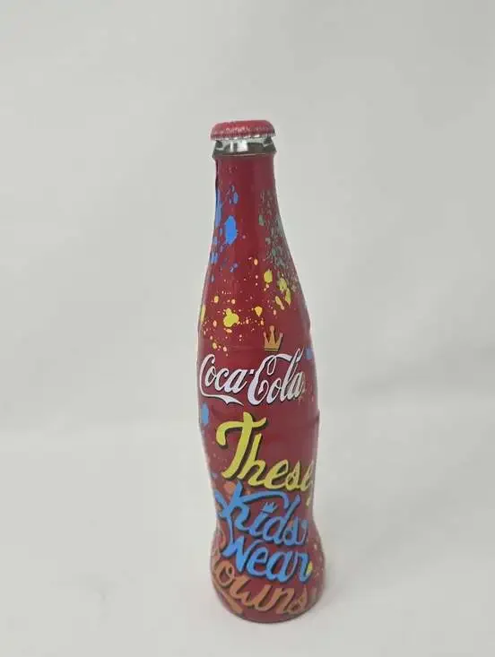 Ltd Edition Coca Cola Glass Bottle These Kids Wear Crowns Band Joe Porter RARE