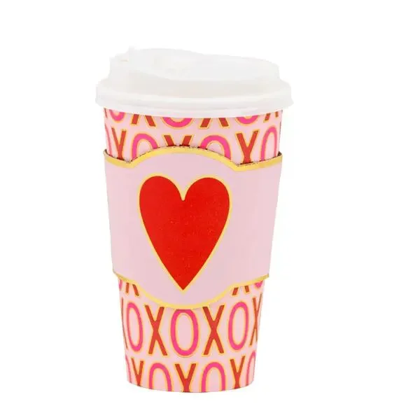 30pc Valentines Day XOXO To-Go Cups 16oz Disposable Pink & Red NEW