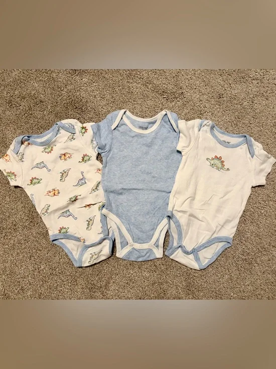 Little Me Light Blue Baby Bodysuit Trio