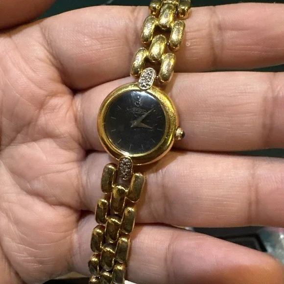 Working VTG Seiko Women's Watch 1N00-1099 20mm‎ Gold Tone Fit 7in - Broken Hook