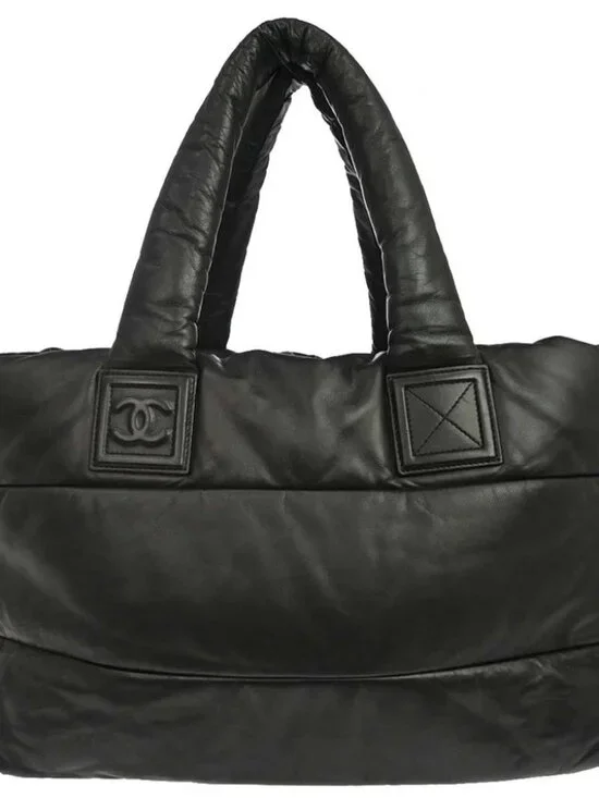 Chanel Black Lambskin Coco Cocoon Tote Handbag