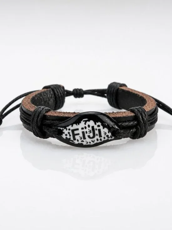 Fiji Leather Bracelet - Faith & Symbol Collection.