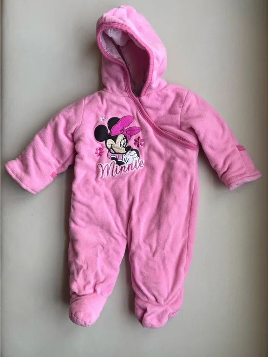 Disney Pink Minnie Hooded Fleece One-Piece Footie