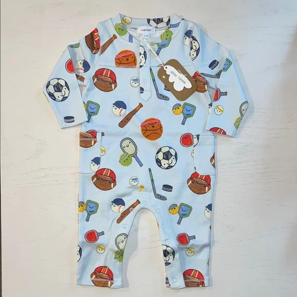 Angel Dear Blue Sports Ball Friends Romper 12-18 months