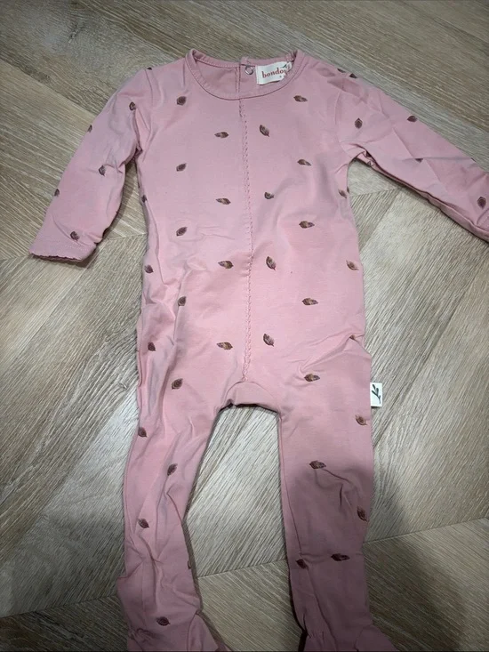 Pink Leaf-Print Kids One-Piece never worn