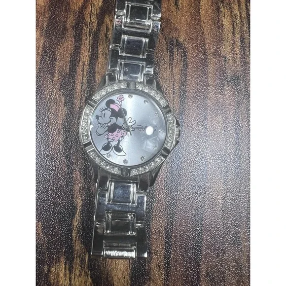 Disney Minnie Mouse Watch‎ Adult Girl Crystals Sparkles Classic Metal Band
