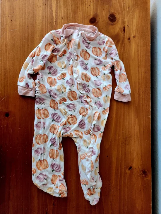 Milkberry 3-6 Month Bamboo Pumpkin Print Footie