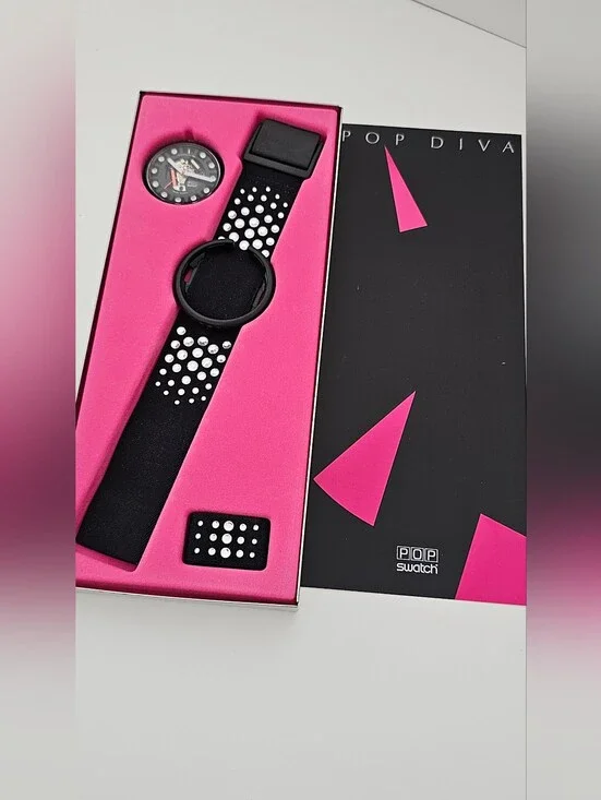 Vintage 1988 Swatch POP DIVA Limited Edition Christmas Watch With Box New
