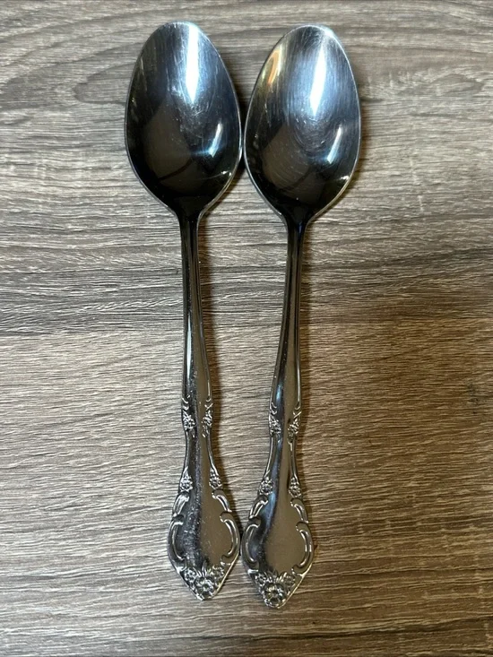 Set Of 2 Estia Cascade Stainless Korea Tablespoons Soup Spoons