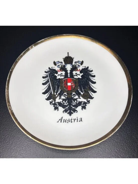 Austria Empire Coat Of Arms Collector Plate Eagle Imperial Crown Sword Vintage