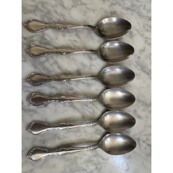 Towle Winter Rose Stainless Teaspoons Set of 6 Supreme Cutlery Japan 6.25in