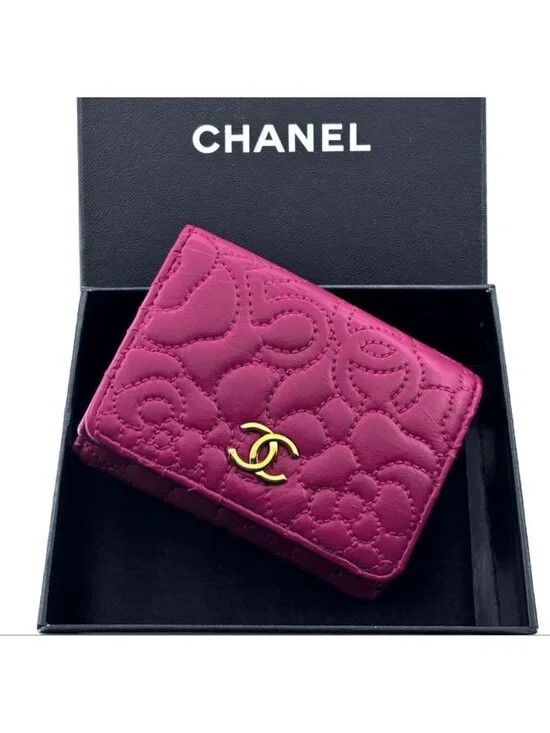 Chanel Wallet Camellia No 5 Stitch Trifold Compact