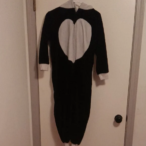 Kids Black and White Heart Panda Onsie