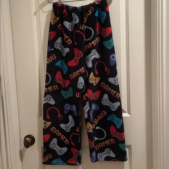 Made with Love and Kisses kids Gamer Plush fleece Pajama Lounge Pants Size 12-14