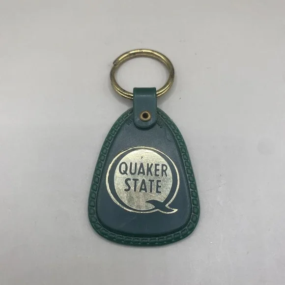 Vintage‎ Quaker State Advertising Plastic Keychain Portsmouth VA Dealer Datsun