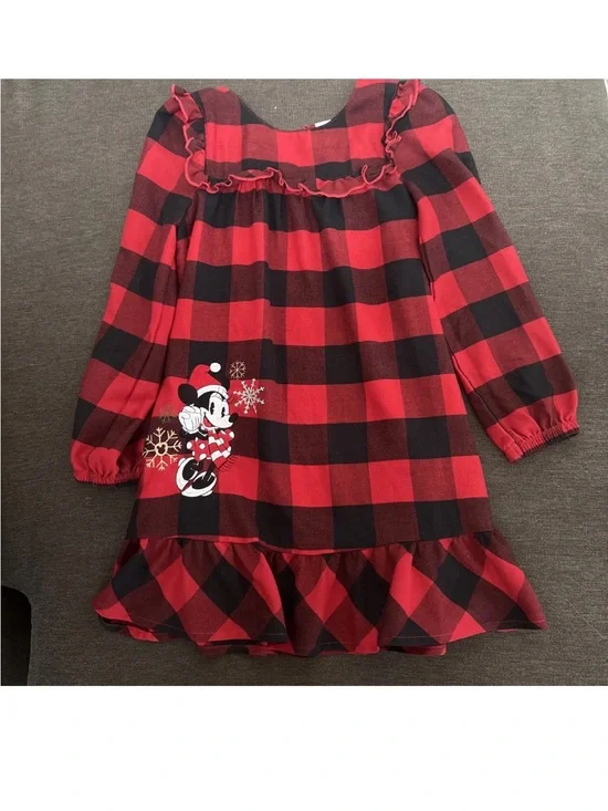 Minnie Red and Black Buffalo Plaid Ruffle Nightgown