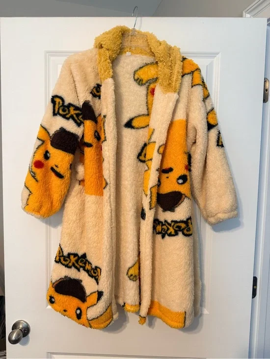 Pikachu Pajama Robe and Pants - Cream & Yellow Plush Robe