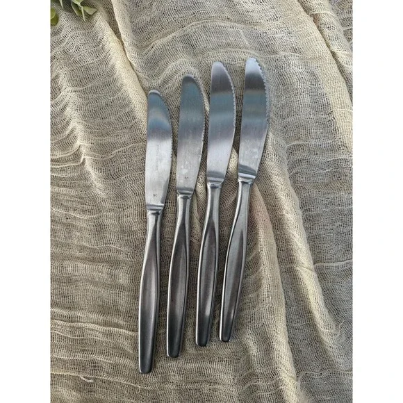 4 Amefa solid knife ASF5 Stainless Holland vintage flatware‎ 8 1/4