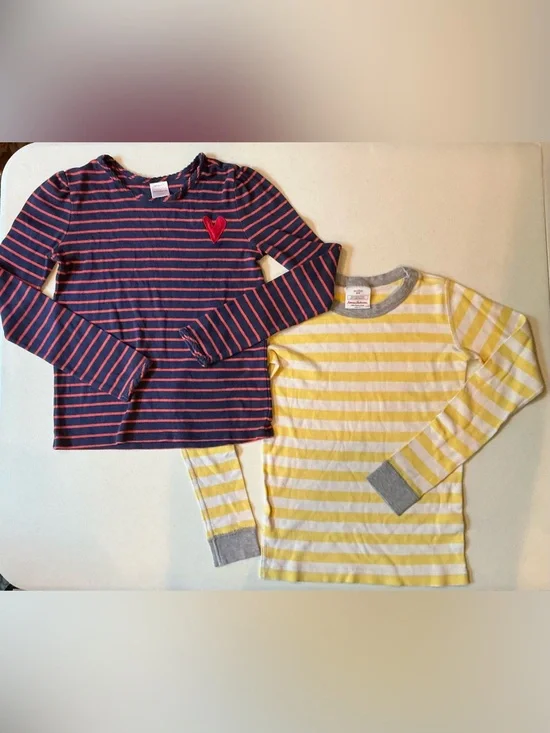 Hanna Andersson Lot of 2 Girls 140 Size 10 Shirts Excellent Condition