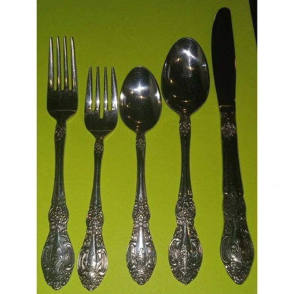 Flatware Springtime Japan Stainless Knife Fork Spoon Set MCM Vintage