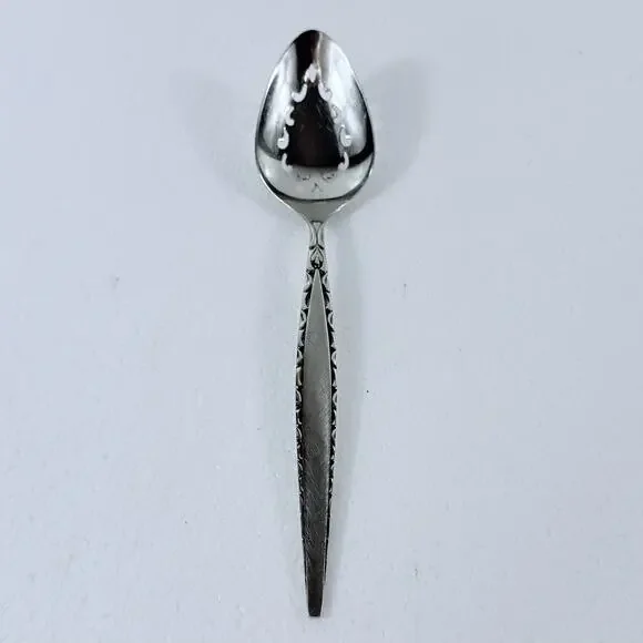 VTG Oneida Community Venetia Stainless Pierced Serving Spoon Tablespoon Slotted