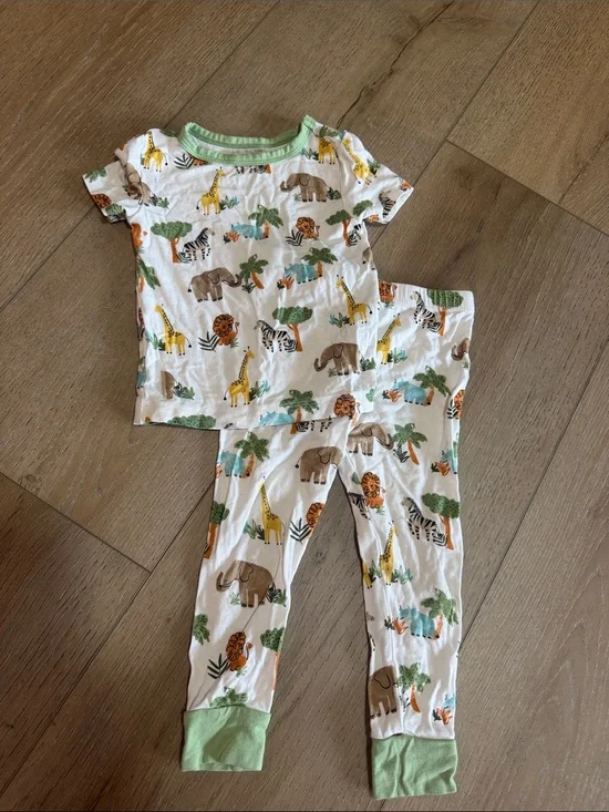 Zoo print bamboo PJ set|Size 18M
