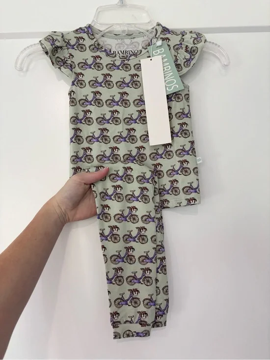 Bambinos Spring Bicycle Ride Bamboo Pj Set Size 18/24 months NWT
