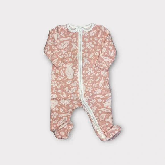 The Gruffalo By Mori Pink Floral Bamboo Footie Sleeper